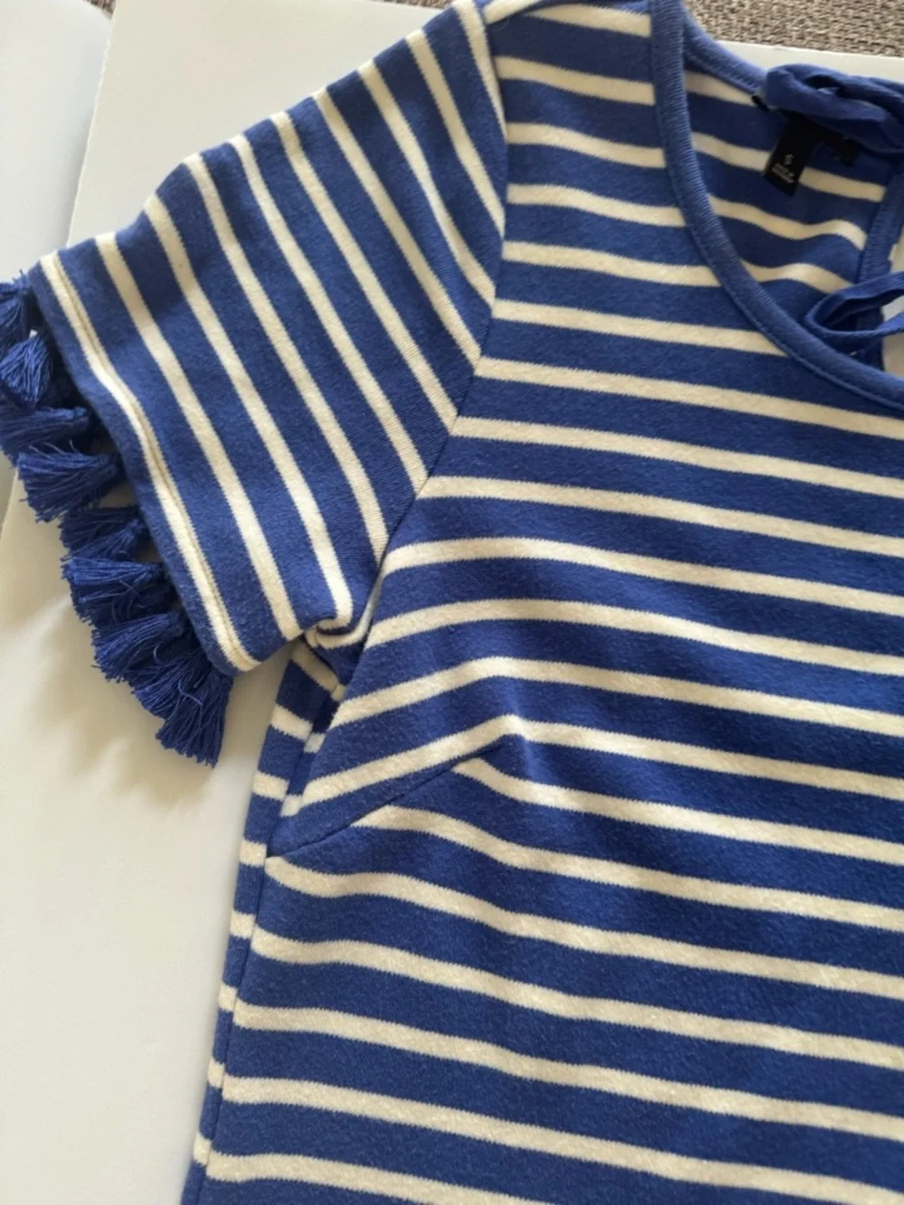Talbots Blue and White Striped Short-Sleeve Tee Dress Small - Picture 7 of 7